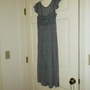 Wonder Nation black and white striped jumpsuit, XL